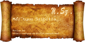 Mátyus Szibilla névjegykártya